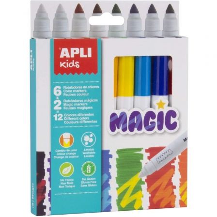 ROTULADORES APLI MAGIC KIDS 16808/ 7.5MM/ 8 UNIDADES/ COLORES SURTIDOS | Ceras, lpices y rotuladores