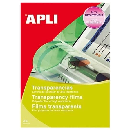 TRANSPARENCIAS ADHESIVAS APLI 10290/ DIN A4/ 10 HOJAS