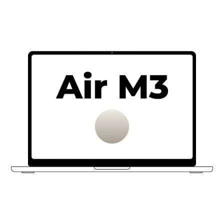 APPLE MACBOOK AIR 13,6"/ M3 8-CORE CPU/ 8GB/ 256GB SSD/ 8-CORE GPU/ BLANCO ESTRELLA
