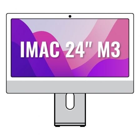APPLE IMAC 24" RETINA 4,5K / M3 8-CORE CPU/ 8GB/ 256GB SSD/ 8-CORE GPU/ PLATA