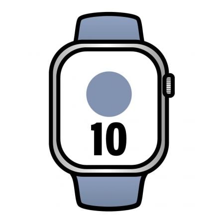 APPLE WATCH SERIES 10/ GPS/ 42MM/ CAJA DE ALUMINIO / CORREA DEPORTIVA AZUL DENIM S/M