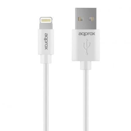 CABLE DE DATOS Y CARGA LIGHTNING A USB APPROX APPC03 IPHONE 5 1M BLANCO  V2