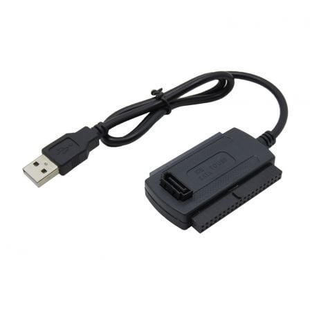 CABLE ADAPTADOR USB 2.0 A IDE SATA APPROX APPC08 SOPORTA 2XHDD NEGRO