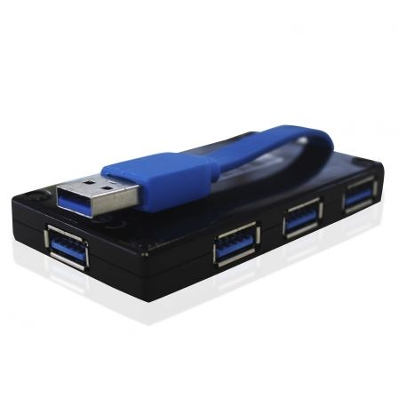 HUB APPROX TRAVEL HUB APPHT5B - 4 PUERTOS USB 3.0 - VELOCIDAD TRANSFERENCIA 5 GB/S - TAMANO COMPACTO - COLOR NEGRO