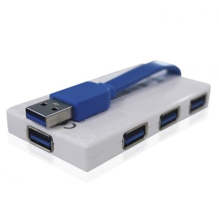 HUB APPROX TRAVEL HUB APPHT5W - 4 PUERTOS USB 3.0 - VELOCIDAD TRANSFERENCIA 5 GB/S - TAMANO COMPACTO - COLOR BLANCO