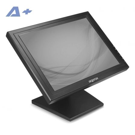 MONITOR TACTIL APPROX APPMT15+ - 15"/38.1CM - 1024X768 - 250CD/M2 - 8MS - 150/130 - GRADO DEFINICION LCD A+ - VESA 100X100 - NEG