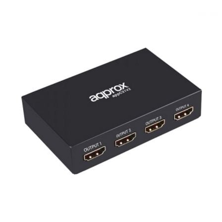 SPLITTER MULTIPLEXOR HDMI APPROX APPC31V2 - 1 ENTRADA - 4 SALIDAS - RESOLUCIONES 4K - SOPORTA CABLE AWG26 ENTRADA HASTA 15M Y SA