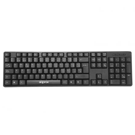 TECLADO APPROX VALUE V5 - DISENO LIGERO Y COMPACTO - TECLAS CON TRATAMIENTO LASER ANTIDESGASTE - 105 TECLAS - CABLE USB DE 1.25M