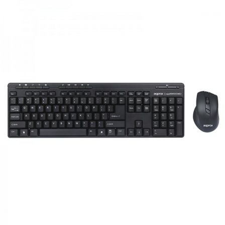 TECLADO+RATON INALAMBRICOS APPROX APPKBWSHOME2 - 2.4GHZ - DISTANCIA 6-10 METROS - RATON 3 BOTONES - NANO RECEPTOR USB - NEGRO