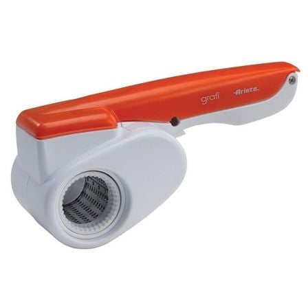 RALLADOR ELECTRICO ARIETE 440 GRATI NARANJA - 1500MAH - RODILLO ACERO INOX - TOLVA DESECHABLE - TAPA DE CIERRE LATERAL