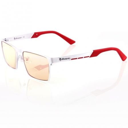 GAFAS AROZZI VISIONE VX-800-1 BLANCO/ROJO - REDUCE LUZ AZUL - ACERO INOXIDABLE/ACETATO - LENTE COLOR PURPURA - CERTIFICACION CE/