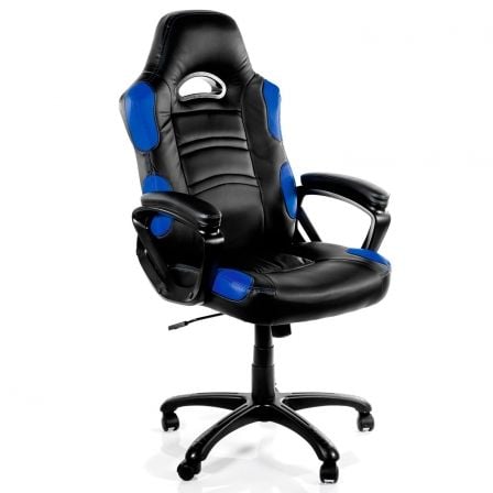 SILLA GAMER AROZZI ENZO AZUL - ALTURA AJUSTABLE - REPOSABRAZOS ACOLCHADOS - RESPALDO INCLINABLE - 5 RUEDAS - SOPORTA HASTA 95KG