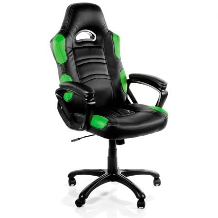 SILLA GAMER AROZZI ENZO VERDE - ALTURA AJUSTABLE - REPOSABRAZOS ACOLCHADOS - RESPALDO INCLINABLE - 5 RUEDAS - SOPORTA HASTA 95KG