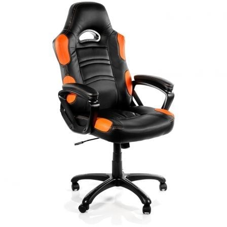 SILLA GAMER AROZZI ENZO NARANJA - ALTURA AJUSTABLE - REPOSABRAZOS ACOLCHADOS - RESPALDO INCLINABLE - 5 RUEDAS - SOPORTA HASTA 95