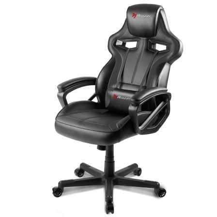 SILLA GAMER AROZZI MILANO NEGRA - ALTURA AJUSTABLE - RESPALDO INCLINABLE - COJIN LUMBAR - 5 RUEDAS - SOPORTA HASTA 95KG