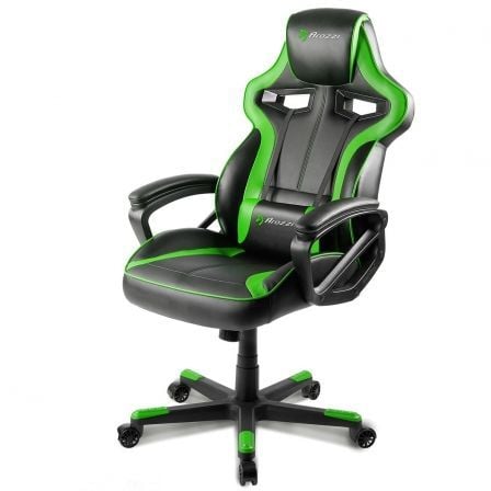 SILLA GAMER AROZZI MILANO VERDE - ALTURA AJUSTABLE - RESPALDO INCLINABLE - COJIN LUMBAR - 5 RUEDAS - SOPORTA HASTA 95KG