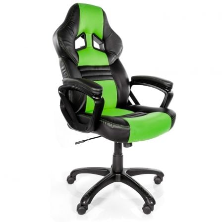 SILLA GAMER AROZZI MONZA VERDE - ROTACION GIRATORIA 360 - ACOLCHADO GRUESO - ALTURA AJUSTABLE - ASIENTO ABATIBLE - 5 RUEDAS - SO