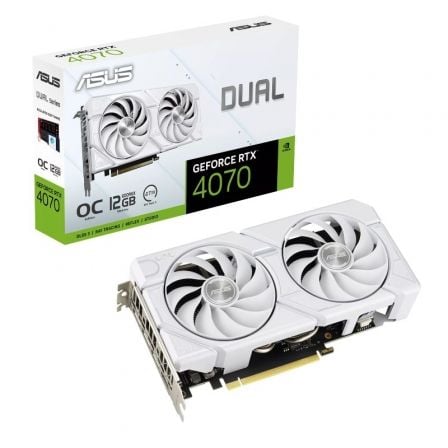 TARJETA GRAFICA ASUS DUAL GEFORCE RTX 4070 EVO WHITE OC EDITION/ 12GB GDDR6X