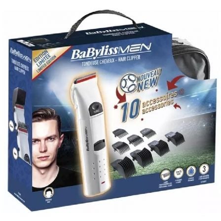 CORTAPELOS BABYLISS E710PE - CUCHILLAS ACERO INOX - 8*GUIAS DE CORTE - AUTONOMIA 30 CON/SIN CABLE - INCLUYE ESTUCHE