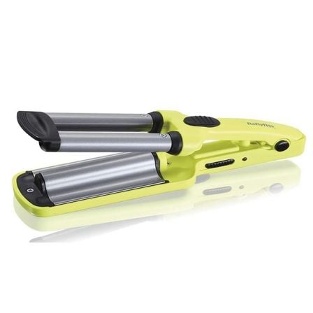 MOLDEADOR DE VIAJE BABYLISS H120E - TRIPLE BARRA - RECUBRIMIENTO CERAMICO - 200 - VOLTAJE 120/240 - COLOR AMARILLO