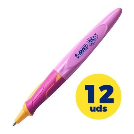 CAJA DE BOLIGRAFOS DE TINTA DE ACEITE BIC KIDS 918458/ 12 UNIDADES/ ROSAS