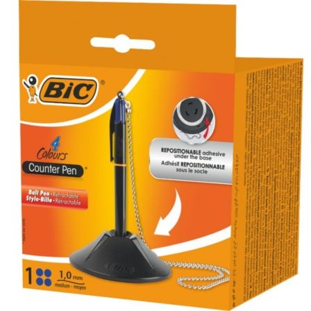 BOLIGRAFO DE TINTA DE ACEITE RETRACTIL BIC 527507/ AZUL/ INCLUYE BASE + CADENA