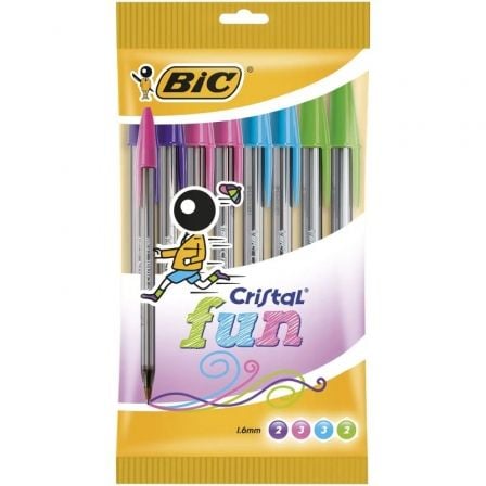 BOLIGRAFOS DE TINTA DE ACEITE BIC CRISTAL FUN 921342/ 10 UNIDADES/ COLORES SURTIDOS | Bolgrafos