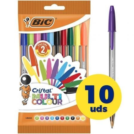 BOLIGRAFOS DE TINTA DE ACEITE BIC CRISTAL 943437/ 10 UNIDADES/ COLORES SURTIDOS