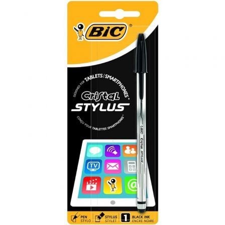 BOLIGRAFO DE TINTA DE ACEITE BIC CRISTAL STYLUS 9021211/ PARA PANTALLAS TACTILES/ NEGRO