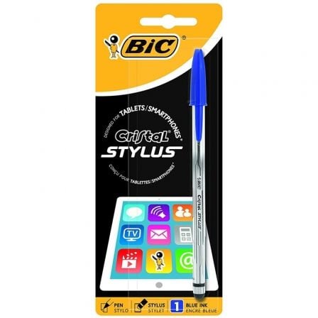 BOLIGRAFO DE TINTA DE ACEITE BIC CRISTAL STYLUS 926386/ PARA PANTALLAS TACTILES/ AZUL