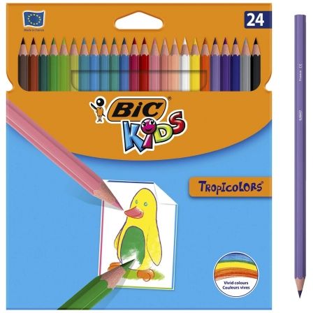 LAPICES DE COLORES BIC KIDS TROPICOLORS 2 9375182/ 24 UNIDADES