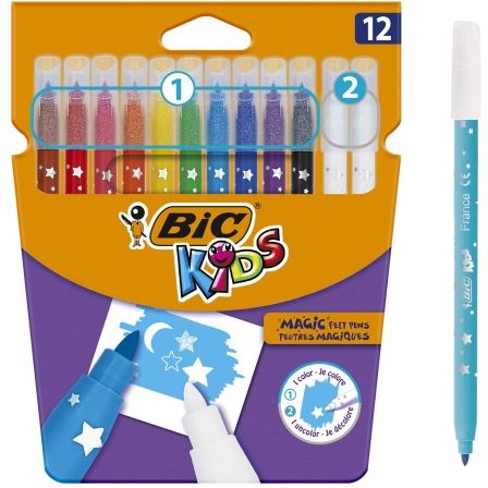 ROTULADORES BIC KIDS MAGIC 9202962/ 10 ROTULADORES + 2 CORRECTORES | Ceras, lpices y rotuladores