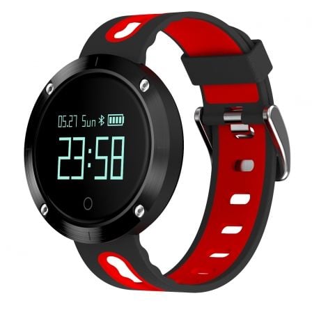 RELOJ DEPORTIVO BILLOW XS30 NEGRO/ROJO - BT 4.0 - DOBLE SENSOR - PANTALLA 0.95"/2.41CM OLED - TENSIOMETRO -  BATERIA 120MAH - RE