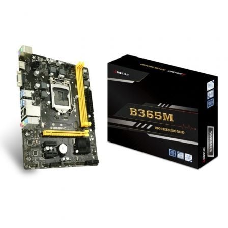 PLACA BASE BIOSTAR B365M - PARA INTEL CORE 8TH/9TH GEN - SKT LGA1151 - CHIPSET B365 - 2*DIMM DDR4 - HDMI - VGA - MATX