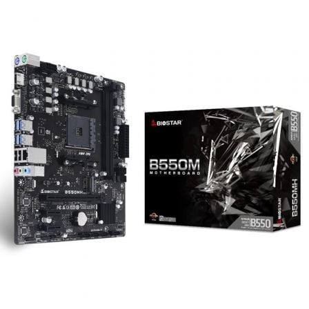 PLACA BASE BIOSTAR B550MH - PARA AMD AM4 RYZEN SEGUN ESPECIFICACIONES - SOCKET AM4 - 2*DIMM DDR4 - VGA - HDMI - MATX