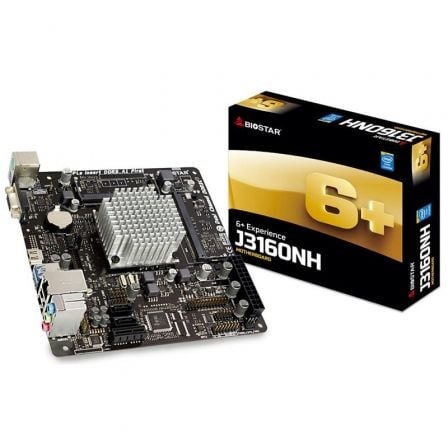 PLACA BASE BIOSTAR J3160NH - PROCESADOR INTEGRADO INTEL J3160 1.6GHZ - CHIPSET BRASWELL - 2*SO-DIMM DDR3 - VGA - HDMI - MINI ITX