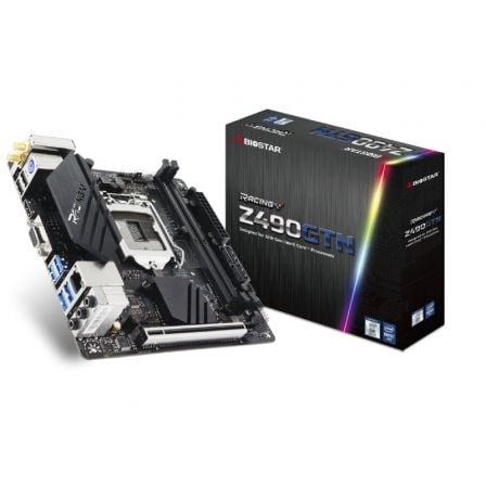 PLACA BASE BIOSTAR RACING Z490GTN - PARA INTEL CORE 10TH GEN - SOCKET LGA 1200 - CHIPSET Z490 - 2*DIMM DDR4 - HDMI - VGA - MINI-