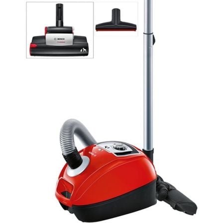 ASPIRADOR DE TRINEO BOSCH GL-40 ZOOO ROJO - 850W - FILTRO HEPA - BOLSA 4L - TOBERA TAPICERIAS / JUNTAS - KIT ANIMAL 360