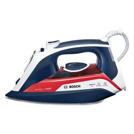 PLANCHA DE VAPOR BOSCH SENSIXXX DA50 AZUL / ROJO Y BLANCO - 2900W - SALIDA VAPOR 45G/MIN - SUPERVAPOR 190G - SUELA CERANIUM GLIS