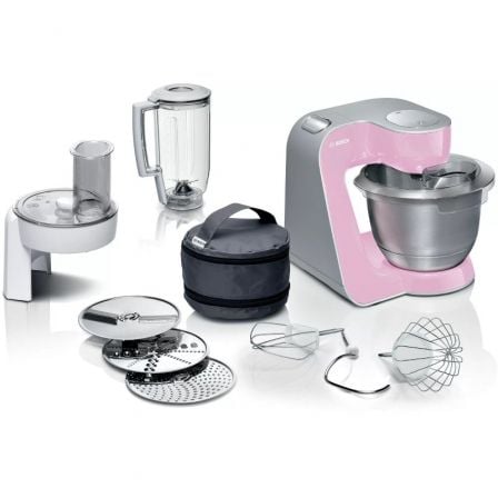 ROBOT DE COCINA BOSCH MUM SERIE 5/ 1000W/ CAPACIDAD 3.9L/ ROSA PLATEADO/ 8 ACCESORIOS | Robots de cocina