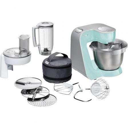 ROBOT DE COCINA BOSCH MUM SERIE 5/ 1000W/ CAPACIDAD 3.9L/ TURQUESA PLATEADO/ 8 ACCESORIOS | Robots de cocina