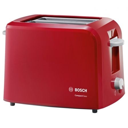 TOSTADOR DE PAN BOSCH TAT3A014 ROJO - 980W - 2 RANURAS SUPERIORES - SENSOR ELECTRONICO - AUTOAPAGADO - COMPACTO