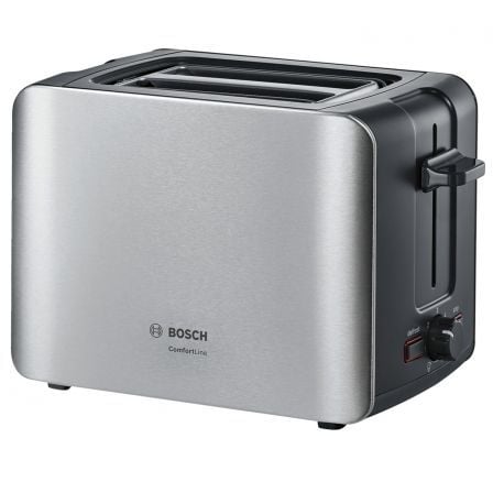 TOSTADOR DE PAN BOSCH COMFORTLINE TAT6A913 ACERO - 1090W - 2 RANURAS SUPERIORES - FUNCION DESCONGELADOR - AUTOAPAGADO - TOSTADO