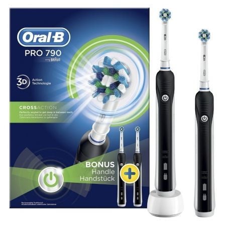 CEPILLO DENTAL BRAUN ORAL-B PRO 790 CROSSACTION DUO - 8800 MOVIMIENTO POR MINUTO - SENSOR DE PRESION -  BATERIA RECARGABLE - IND