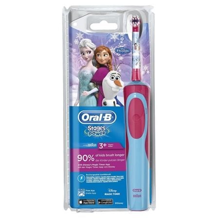 CEPILLO DENTAL INFANTIL BRAUN ORAL-B STAGES POWER FROZEN - CABEZAL GIRATORIO - FILAMENTOS EXTRASUAVES