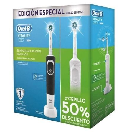 PACK 2 CEPILLOS DENTALES BRAUN ORAL-B VITALITY - BLANCO Y NEGRO