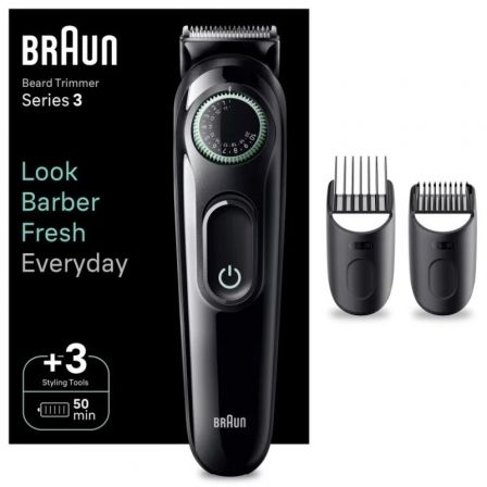 AFEITADORA BRAUN BEARDTRIMMER SERIES 3 BT3411/ CON BATERIA/ 2 ACCESORIOS