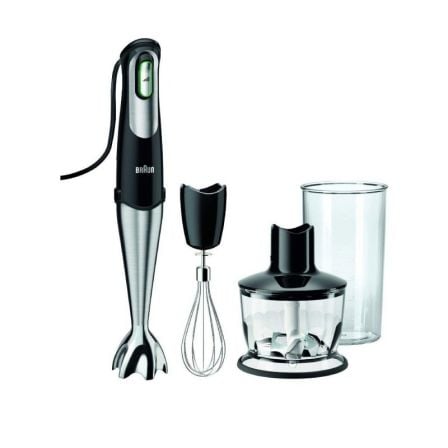 BATIDORA BRAUN MINIPIMER 7 MQ 735 SAUCE NEGRA - 750 W - CONTROL VELOCIDAD SMART SPEED - APTO PARA LAVAVAJILLAS - INCLUYE PICADOR