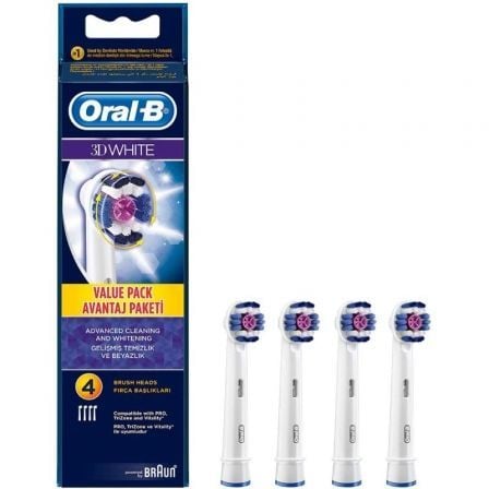 PACK 4 CABEZALES DE RECAMBIO BRAUN ORAL-B EB 18-4 3D WHITE