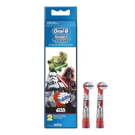 PACK 2 CABEZALES DE RECAMBIO ORIGINALES BRAUN ORAL-B EB10 STAR WARS PARA CEPILLOS POWERKIDS